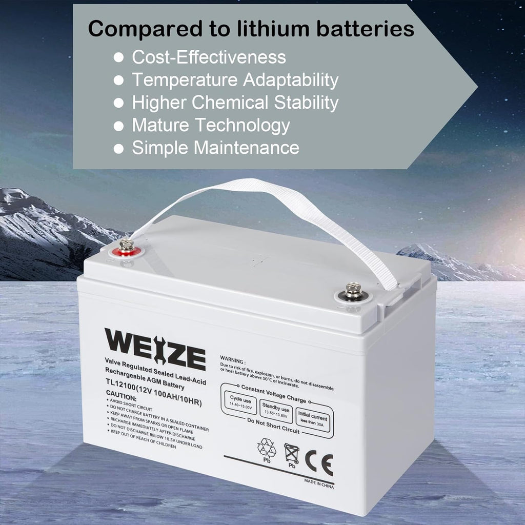 12 Volt 100Ah AGM Deep Cycle Battery H914467