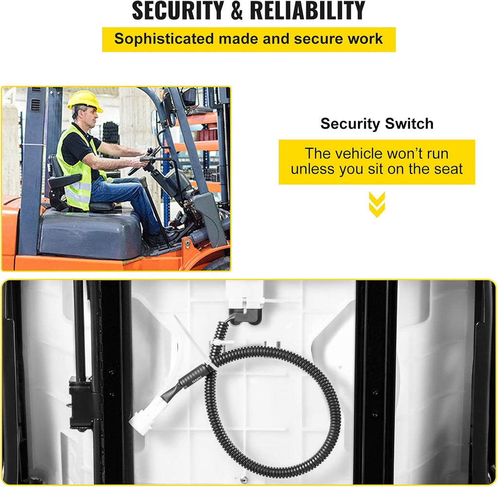 Forklift Seat with Seat Switch and Back Seat Organizer O458