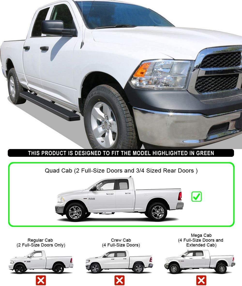 6in Black Running Boards P538