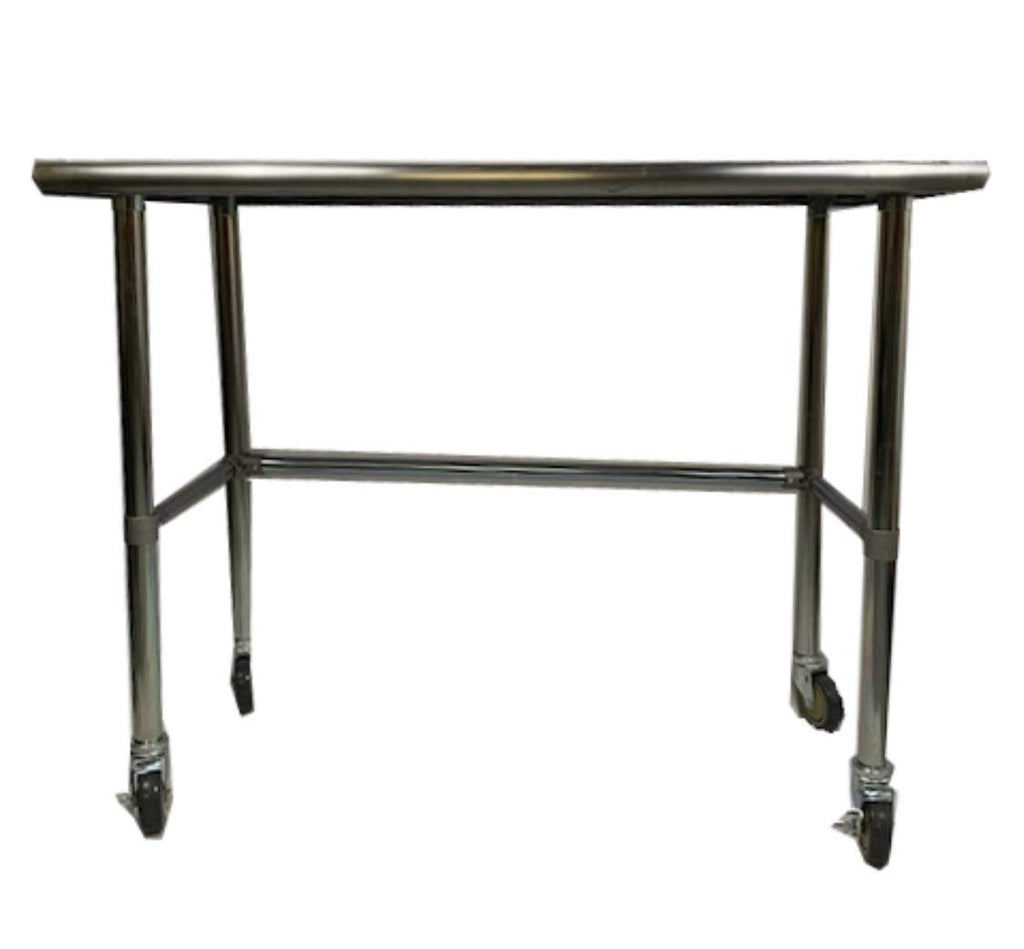 Heavy Duty Stainless Steel Prep Work Table with Crossbar 24 x 60 and Casters Wheels P183816