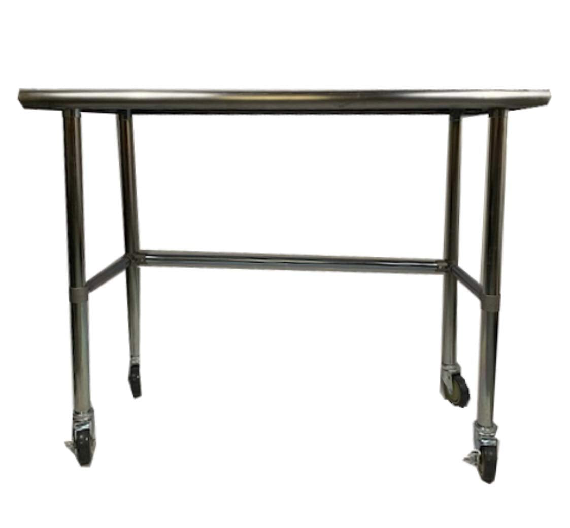 Heavy Duty Stainless Steel Prep Work Table with Crossbar 24 x 60 and Casters Wheels P183816
