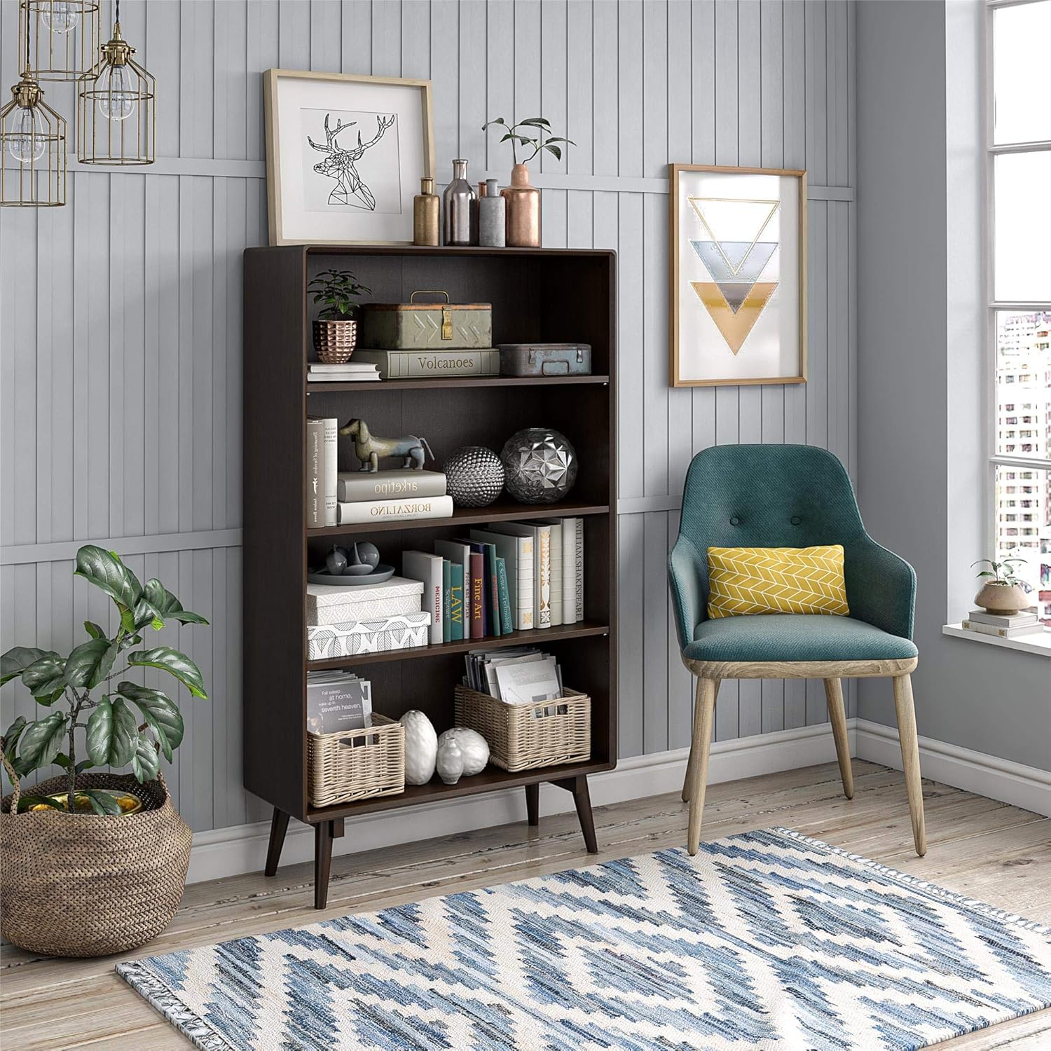 4 Shelf Bookcase, Walnut G4871