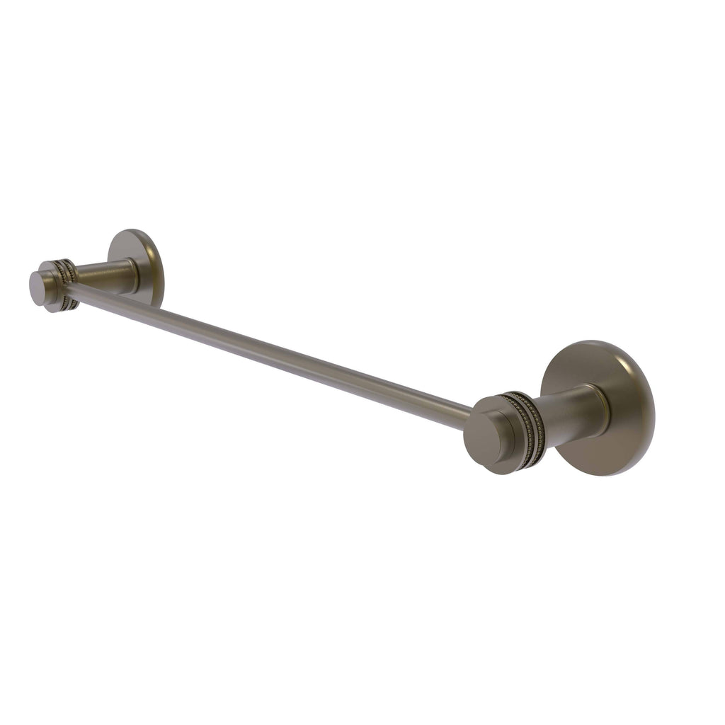 Antique Brass 30 inch Towel Bar with Dotted Accent H9698