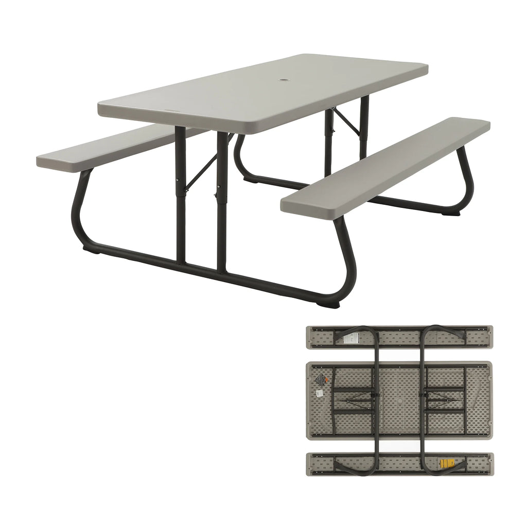 6 Foot Folding Picnic Table, Putty Y741