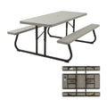 6 Foot Folding Picnic Table, Putty Y741