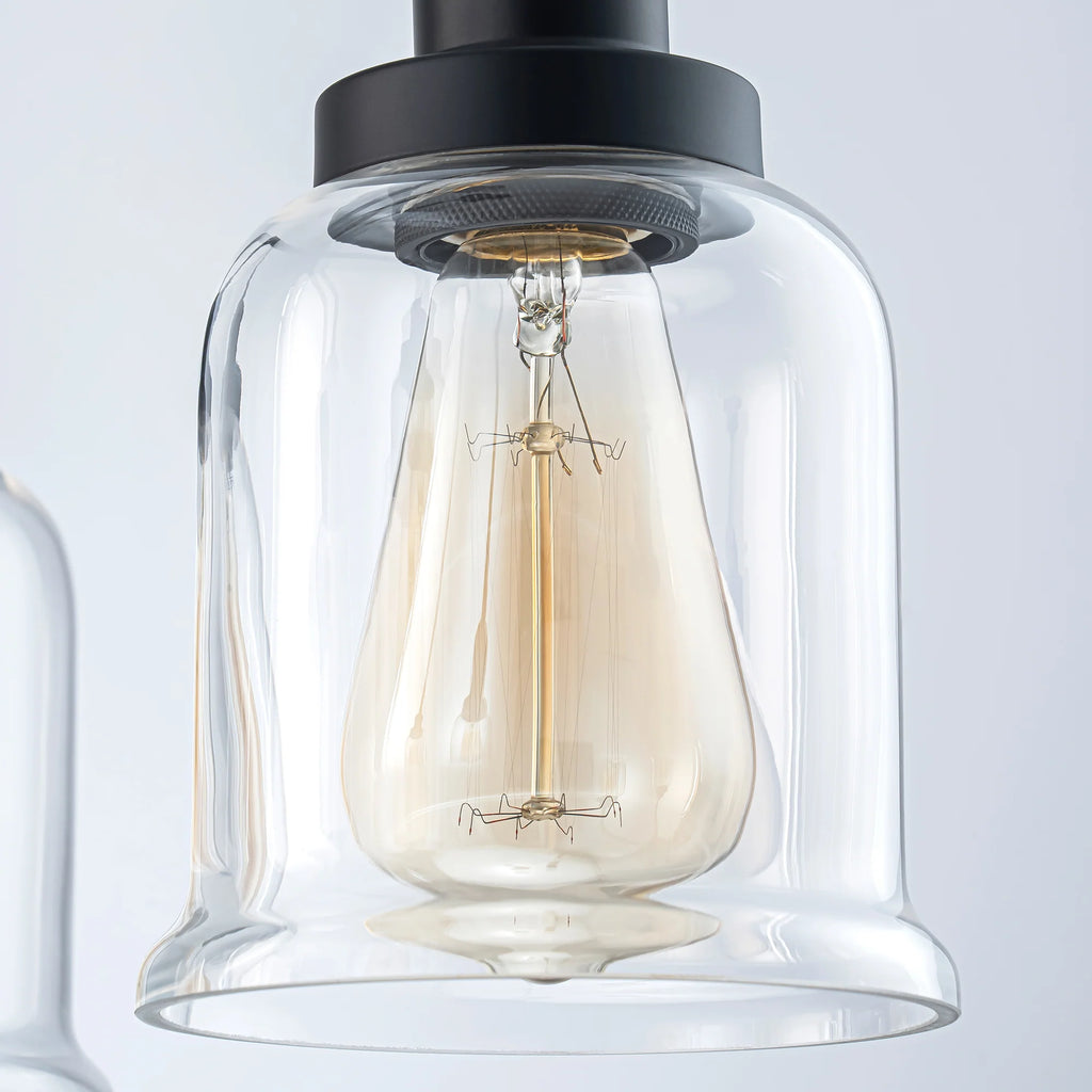 5-Light Dimmable Glass Farmhouse Chandelier J513