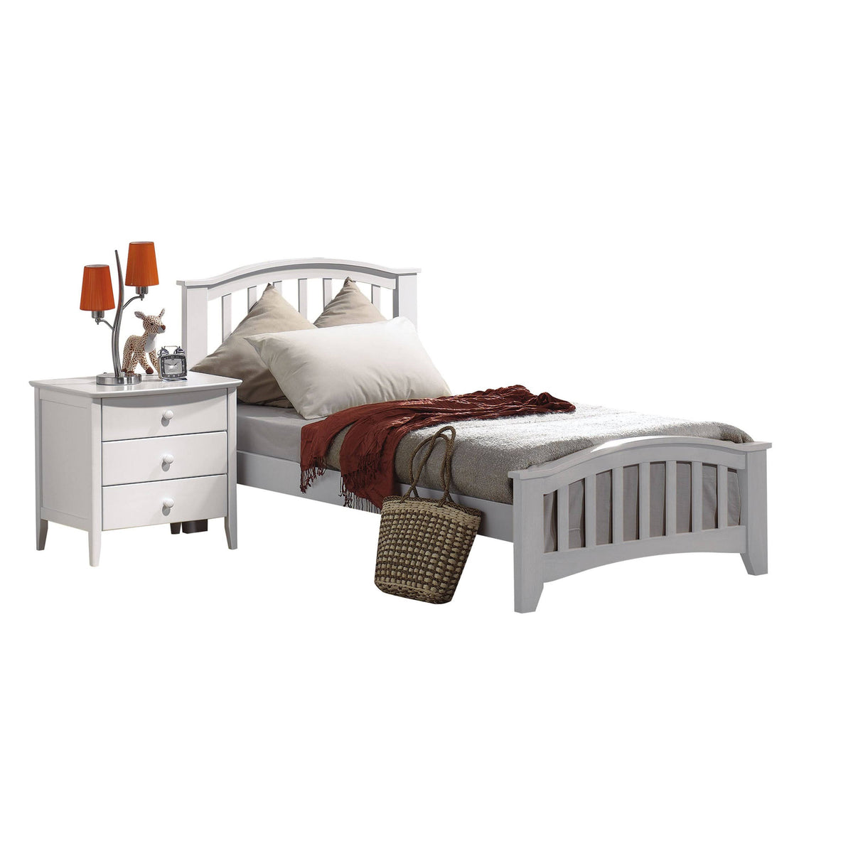 Twin Bed White F18687