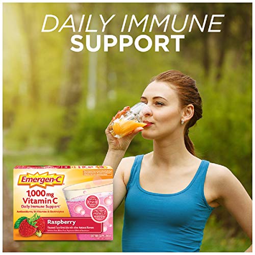 30 Count Raspberry Flavor Dietary Supplement Fizzy Drink Mix with 1000mg Vitamin C I20028