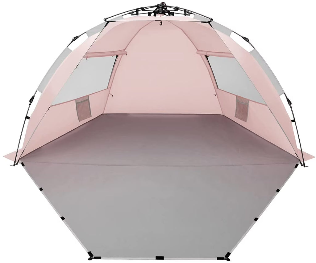 Pink 4 Person Beach Tent with Carrying Bag N951