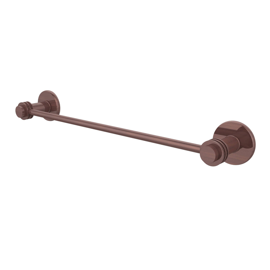 Antique Brass 30 inch Towel Bar with Dotted Accent H9698