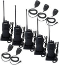5 Pack Long Range Heavy Duty Rechargeable Two Way Radios with Earpiece and Mic V125