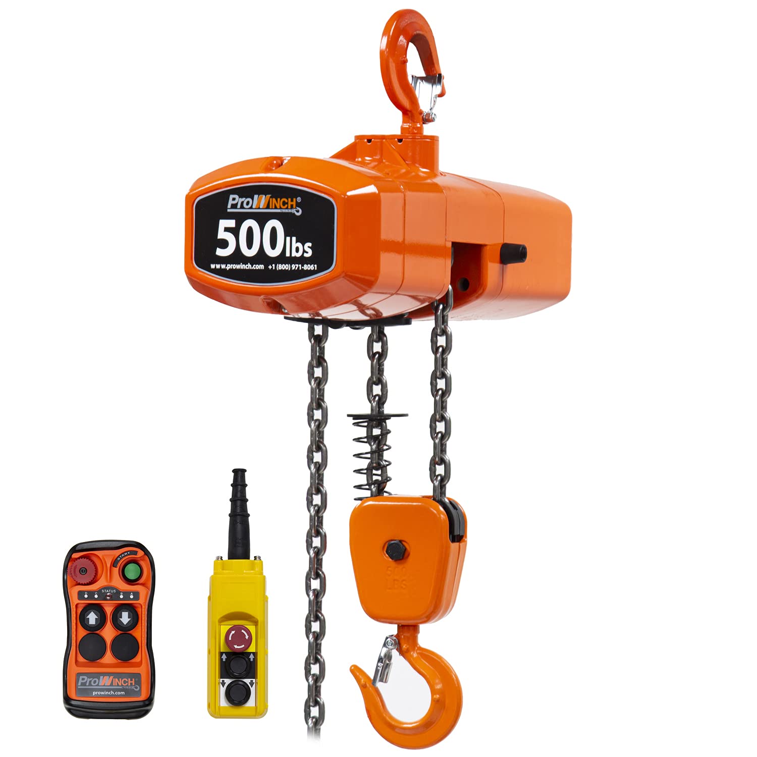 500lb Electric Chain Hoist 20ft G100 Chain M4/H3 220240/460V UL H190