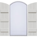 Rustic Faux Wood Shutters with Elliptical Arch Top E40582