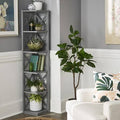 Gray 5-Shelf Corner Bookcase Z99017