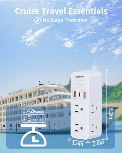 White 6AC 3USB Wall Outlet Extender with Rotating Plug I723