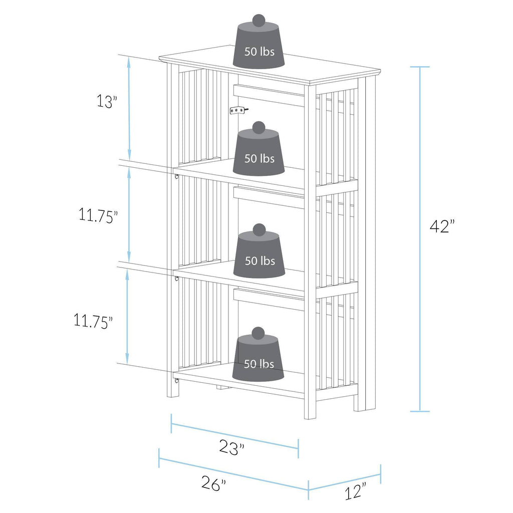 4 Shelf Folding Bookcase Natural G8420