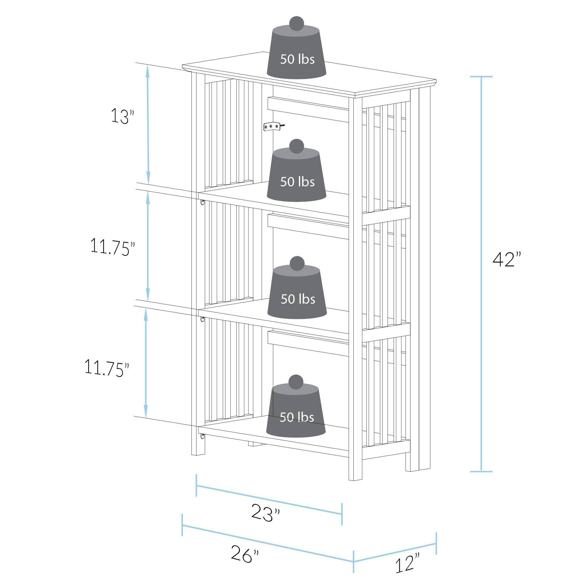 4 Shelf Folding Bookcase Natural G8420