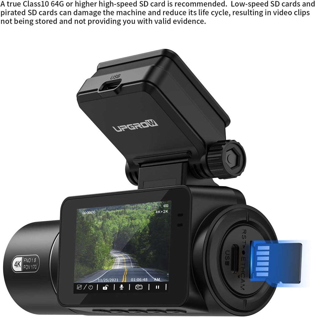 Dual Dash Camera with Front 4K Camera and Rear 2K Camera K2119