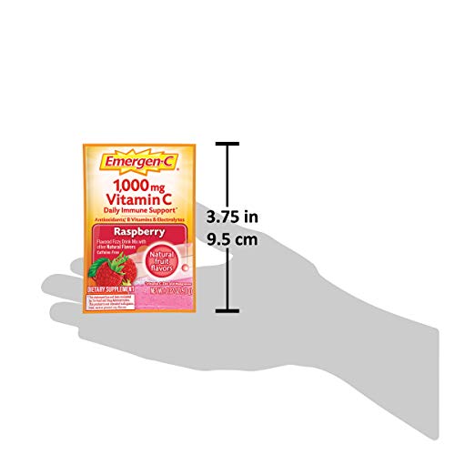 30 Count Raspberry Flavor Dietary Supplement Fizzy Drink Mix with 1000mg Vitamin C I20028