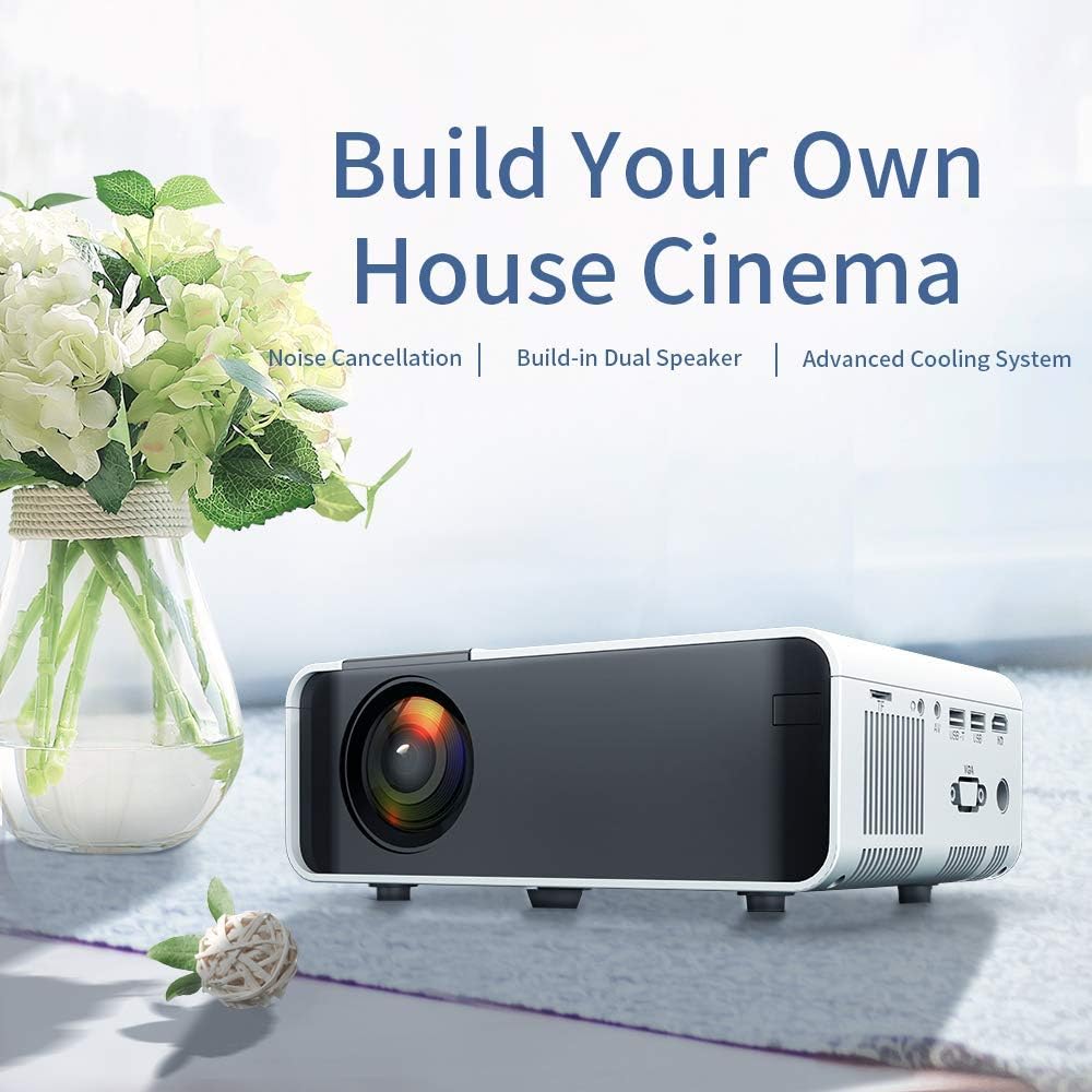Mini Projector, 1080P HD Supported Portable Movie Projector with 45000 Hrs LED Lamp Life T534066