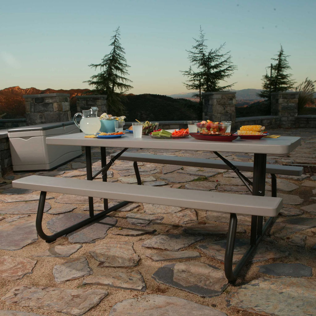 6 Foot Folding Picnic Table, Putty Y741