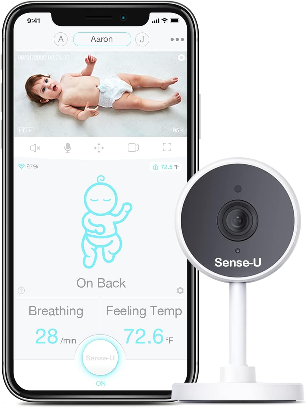 1080P HD WiFi Video Baby Monitor with Night Vision and 2-Way Talk V65847