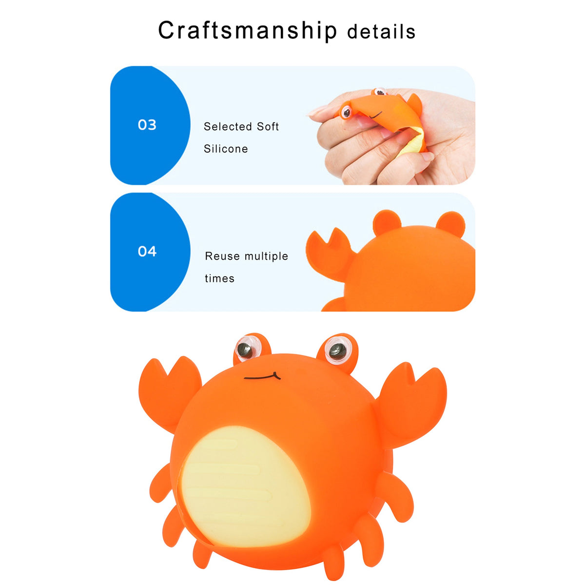 Refillable Silicone Crab Splash Balls for Kids Pool W1633