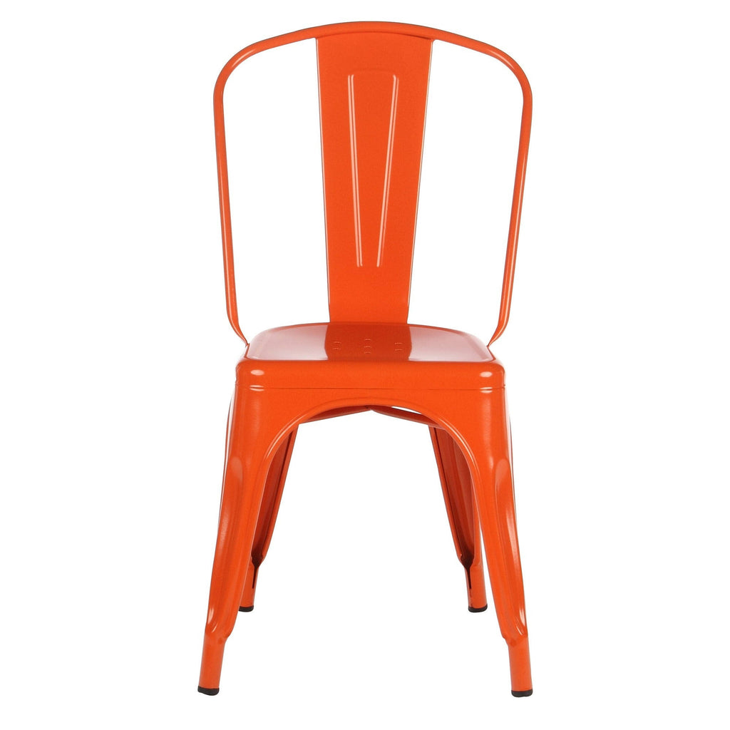 White Metal Tolix-Style Side Chair A168784