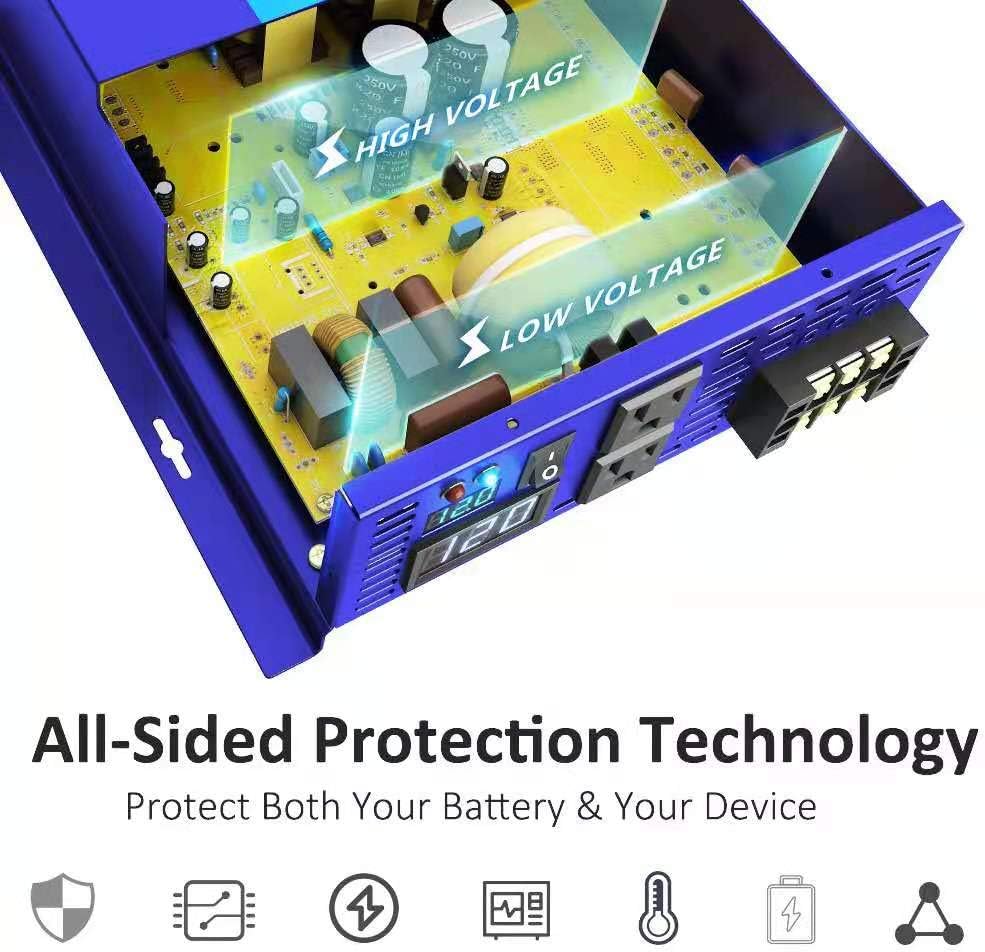 3500W / 7000W Peak 24V DC to AC 110V 120V Pure Sine Wave Power Inverter with LCD Display K794693