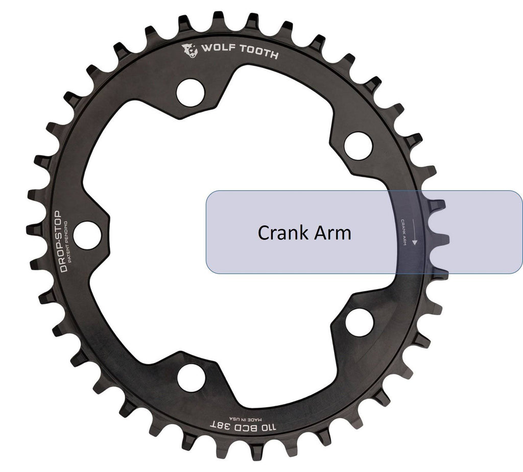 Elliptical 110 BCD Chainring - 38T 5-Bolt Drop-Stop I3012