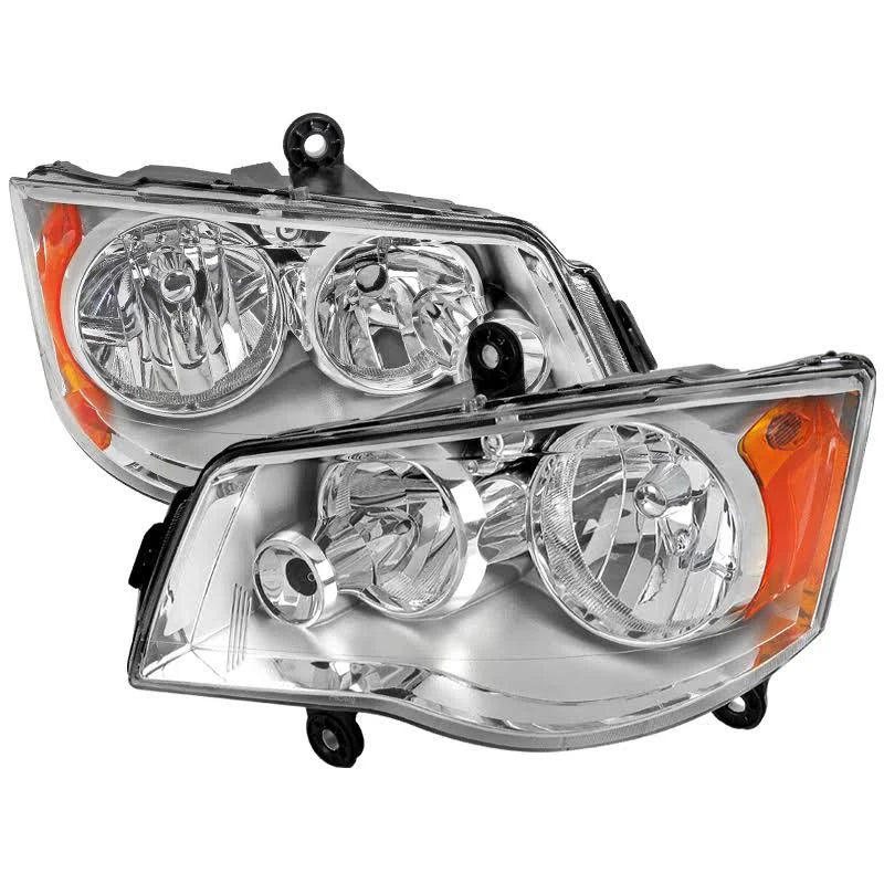 Silver Head Light Assembly Left Right Pair M8785