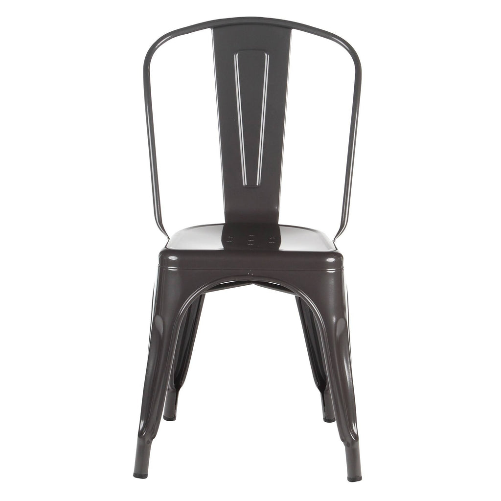 White Metal Tolix-Style Side Chair A168784