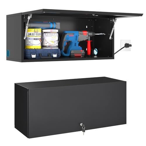 Metal Wall Garage Storage Cabinet, 20" H Wall Cabinets with Doors and Shelves, Locking Garage Cabinets Wall Mounted M65632