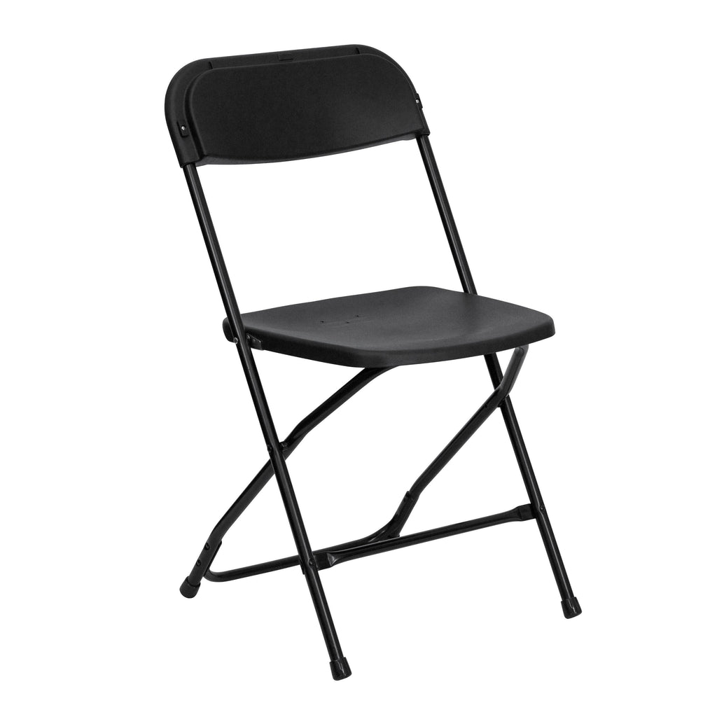 Black Folding Chairs with Draining Holes Set of 2 V309488
