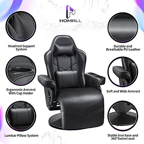 White PU Leather Gaming Recliner Chair with Footrest Headrest and Lumbar Support P67342