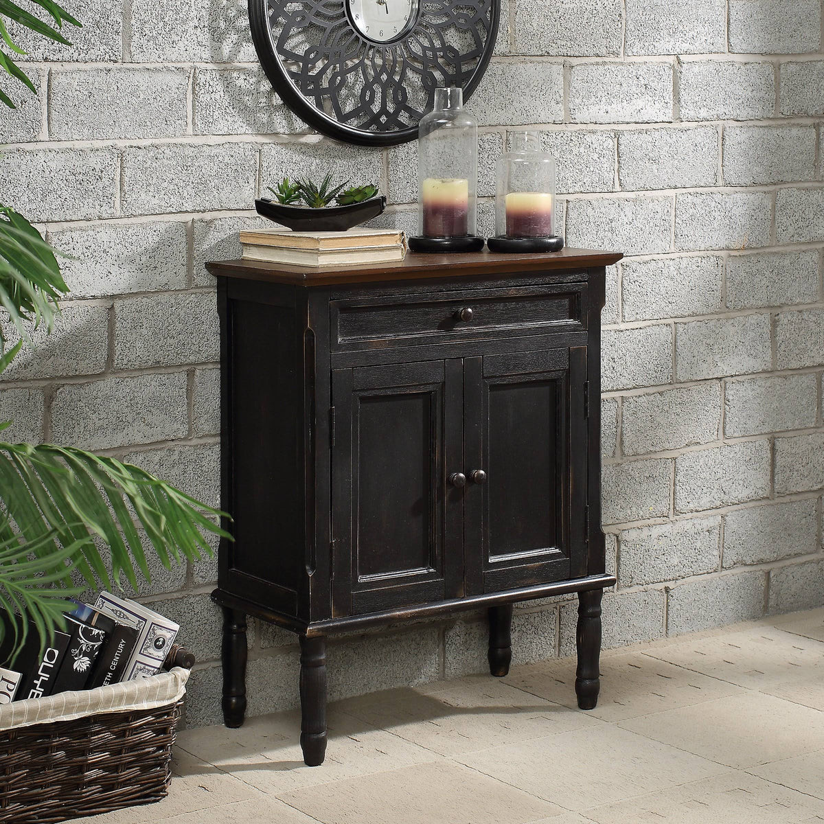 White Wood Accent Cabinet N5093