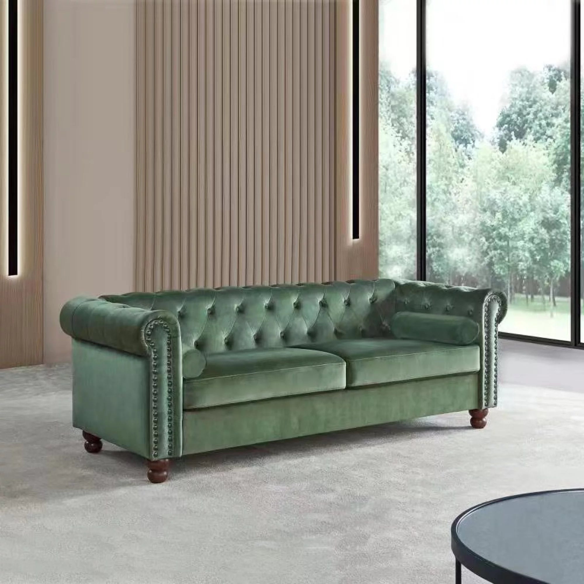 Green Large Upholstered Fabric Sofa R24009