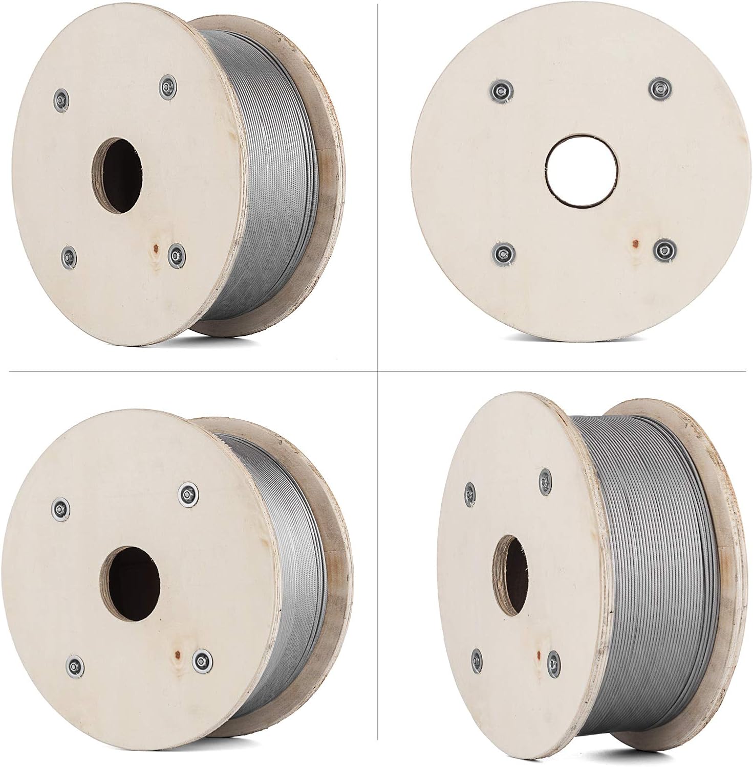 1/8" 1x19 Stainless Steel Wire Rope 1000ft Cable Railing A6405