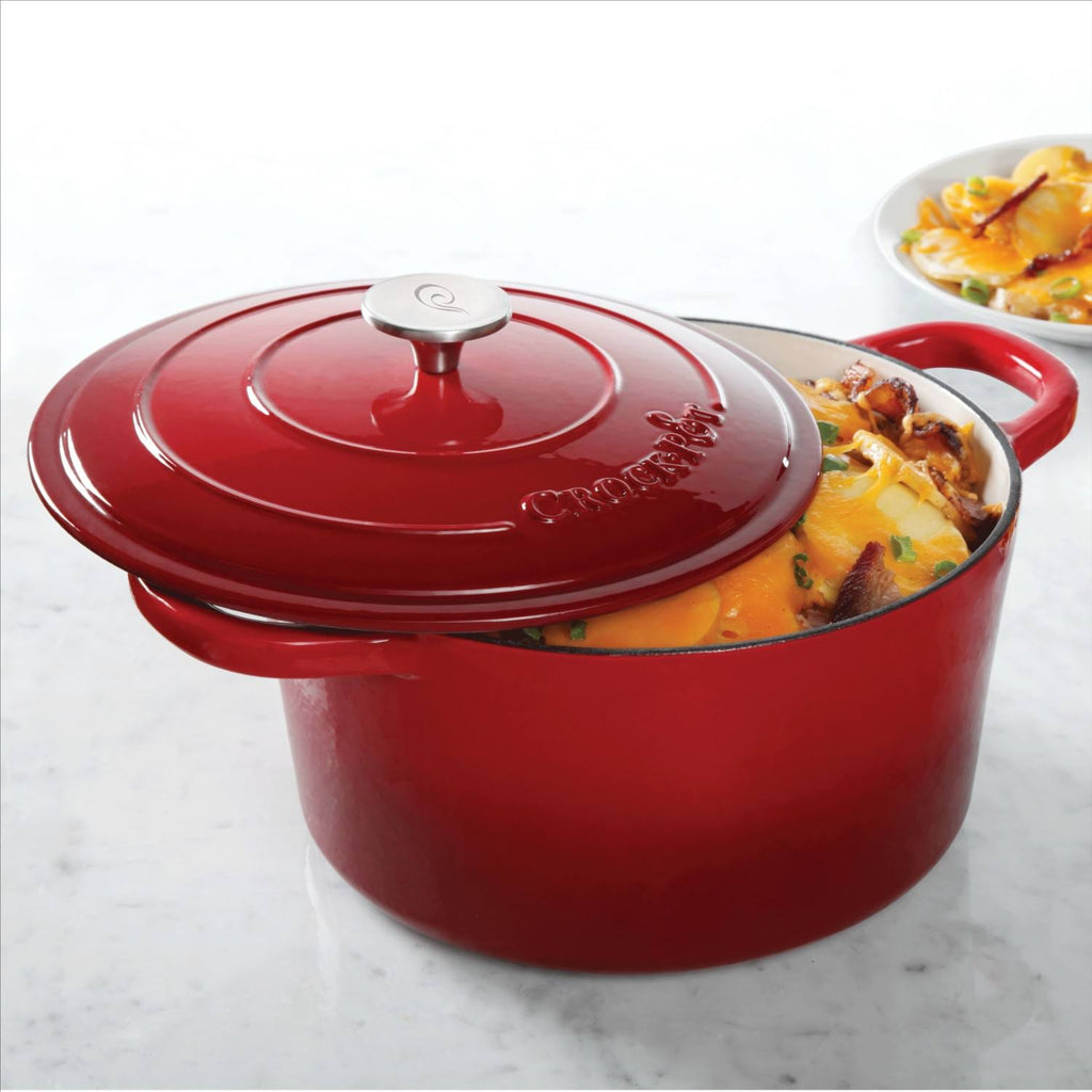 Scarlet Red 7-Quart Cast Iron Dutch Oven Q982116
