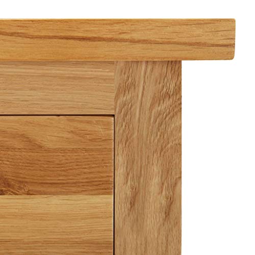Solid Oak Wood Wardrobe with Hanging Rail and Drawers U561606