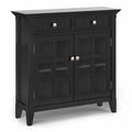 Black Solid Wood Entryway Storage Cabinet B267