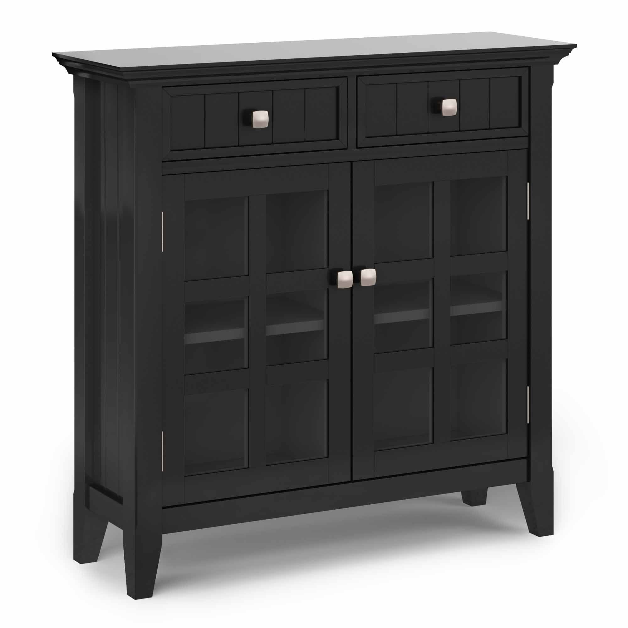 Black Solid Wood Entryway Storage Cabinet B267