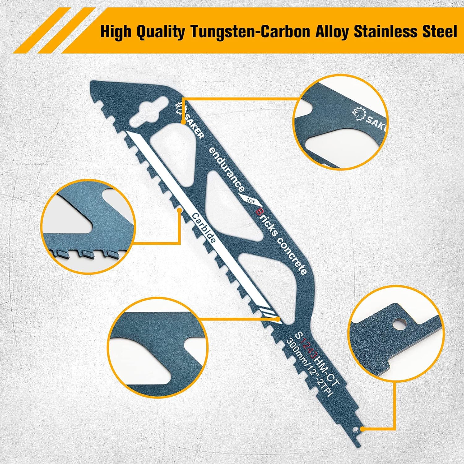 12”/300mm Pack of 2 Hard Alloy Reciprocating Saw Blades B881496