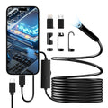 1920P HD Endoscope Camera with 8+1 Adjustable LED Lights, IP67 Waterproof 16.5FT Semi-Rigid Snake Cord B505676