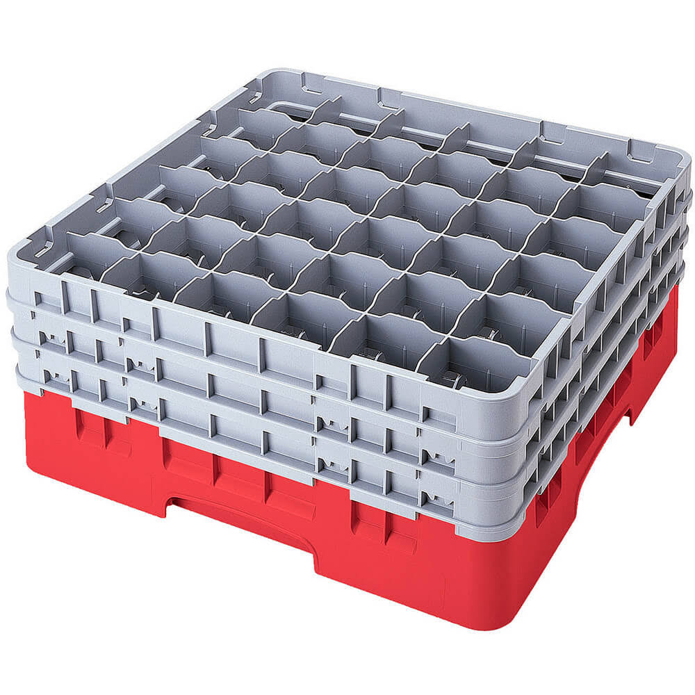 36 Compartment Glass Rack Red W593344