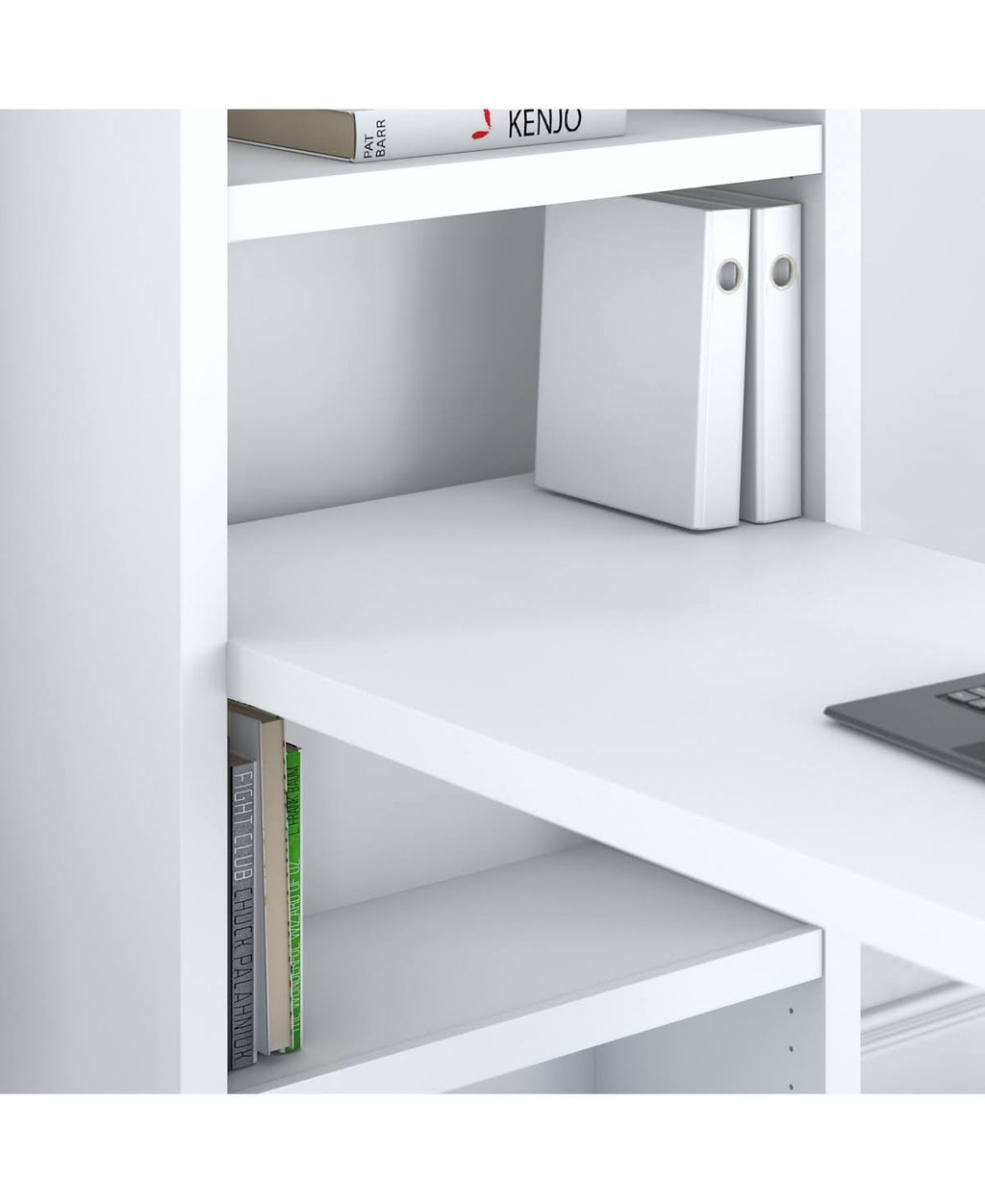 Pure White Bookcase Desk L387