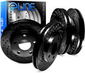 Black Drilled Brake Rotors Kit E3634