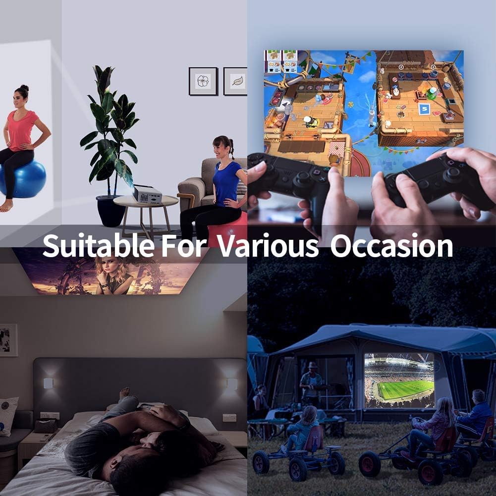Mini Projector, 1080P HD Supported Portable Movie Projector with 45000 Hrs LED Lamp Life T534066