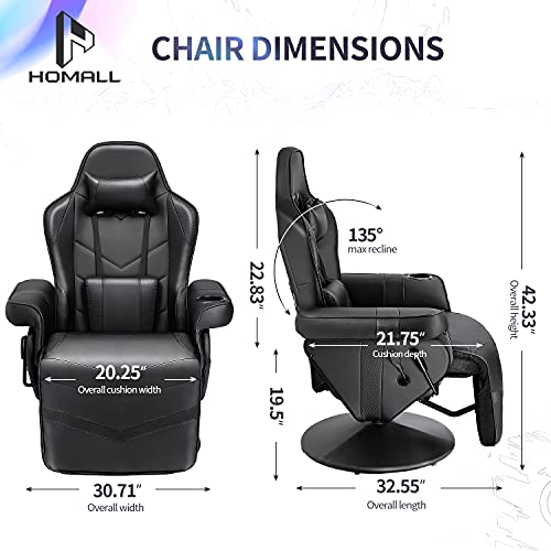 White PU Leather Gaming Recliner Chair with Footrest Headrest and Lumbar Support P67342