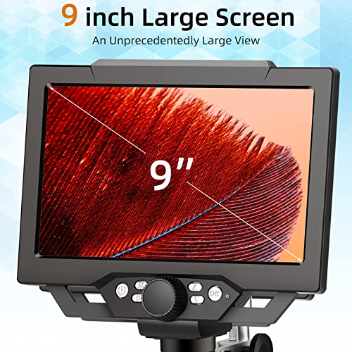 4.3 inch IPS Digital Microscope, 10-1000X Magnification Handheld Camera Video Microscope with 32G TF Card, 8 LED Lights, Rechargeable Battery Microscope V946030